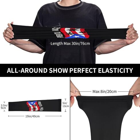Cute Puerto Rico Flag Arm Sleeves Puerto Rican Flag Sports Sun Cooling Arm Sleeve for Women Men Cycling, Hiking in Saudi Arabia