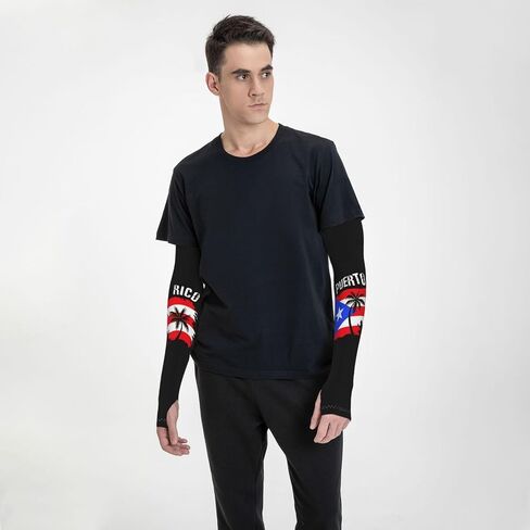 Cute Puerto Rico Flag Arm Sleeves Puerto Rican Flag Sports Sun Cooling Arm Sleeve for Women Men Cycling, Hiking in Saudi Arabia