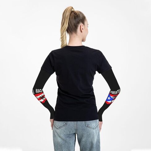 Cute Puerto Rico Flag Arm Sleeves Puerto Rican Flag Sports Sun Cooling Arm Sleeve for Women Men Cycling, Hiking in Saudi Arabia