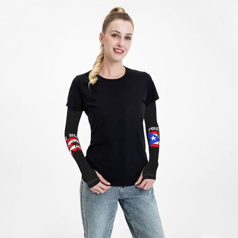 Cute Puerto Rico Flag Arm Sleeves Puerto Rican Flag Sports Sun Cooling Arm Sleeve for Women Men Cycling, Hiking in Saudi Arabia