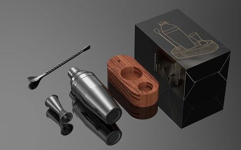 LUCKYGOOBO Cocktail Shaker Set,24 oz Martini Shaker,Bartender Kit with Stand,Stainless Steel Martini Mixer Built-in Strainer,Bar Tool Set,Drink Shaker,Fun Gifts. in Saudi Arabia