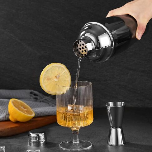 LUCKYGOOBO Cocktail Shaker Set,24 oz Martini Shaker,Bartender Kit with Stand,Stainless Steel Martini Mixer Built-in Strainer,Bar Tool Set,Drink Shaker,Fun Gifts. in Saudi Arabia