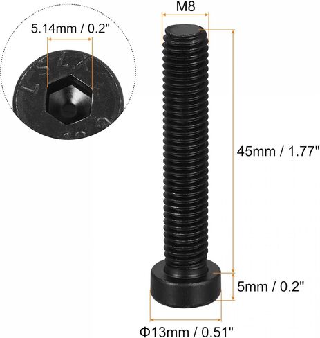 Uxcell M4x16mm عرافة المقبس رقيقة غطاء الرأس مسامير الربط 12.9 درجة الكربون الصلب 20 قطعة in Saudi Arabia