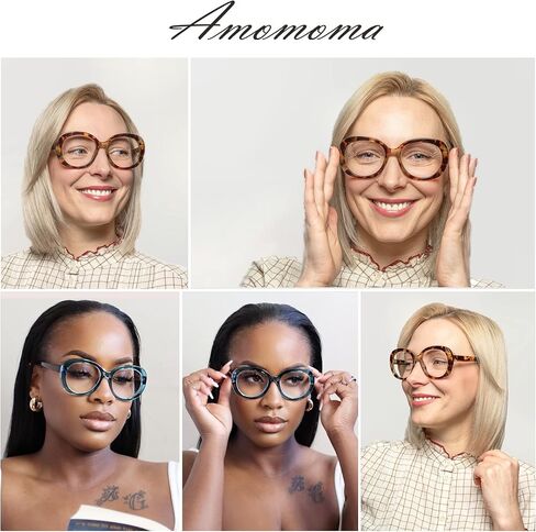 3-حزمة نظارات القراءة المتضخم الرجعية للنساء العصرية مستديرة الضوء الأزرق حجب قراء الكمبيوتر إطار أنيق AM6060 in Kuwait