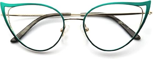 bullabulling Cat Eye Reading Glasses For Women Metal Frame Blue Light Blocking Computer Readers in Saudi Arabia
