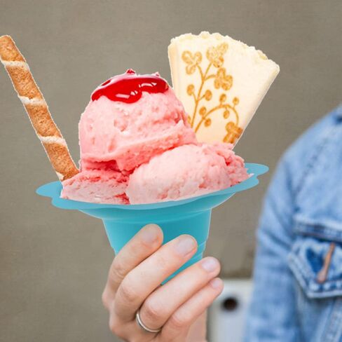 50 Pack 4 OZ Colorful Flower Shaped Snow Cone Cups,Small Plastic Shaved Ice Drip Cups Snack Ice Cream Bowls for Kids Party Summer Cookout Commercial Food Service in Saudi Arabia