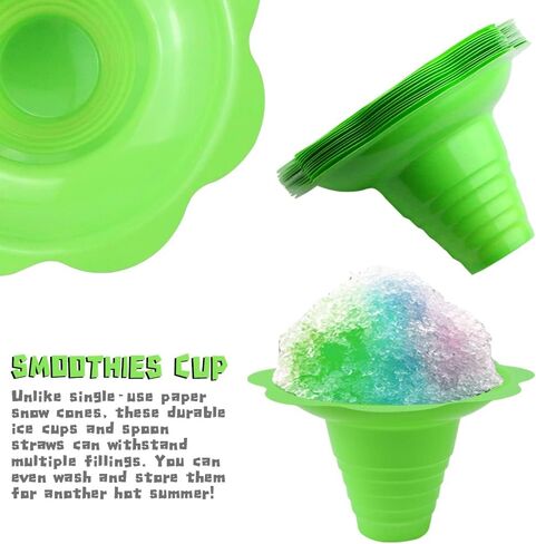50 Pack 4 OZ Colorful Flower Shaped Snow Cone Cups,Small Plastic Shaved Ice Drip Cups Snack Ice Cream Bowls for Kids Party Summer Cookout Commercial Food Service in Saudi Arabia