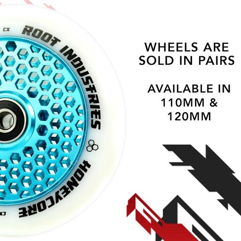 Honeycore Wheels 110mm - 120mm Pro Scooter Wheels Pair - Fits Most Setups - 24mm x 110mm - 120mm - Bearings Installed - 90 Day Warranty - Scooter Wheels in Saudi Arabia
