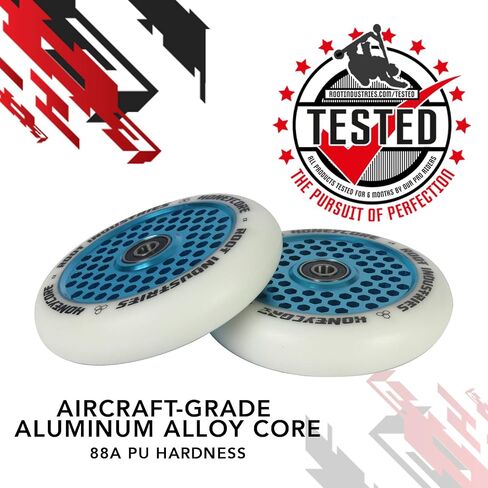 Honeycore Wheels 110mm - 120mm Pro Scooter Wheels Pair - Fits Most Setups - 24mm x 110mm - 120mm - Bearings Installed - 90 Day Warranty - Scooter Wheels in Saudi Arabia