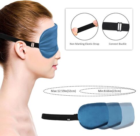 Silk Sleep Eye Mask 3PCS Side Sleeper Eye Covers, Blocking Light Eyes Mask, Sleep Eye Masks with Adjustable Strap, Silk Face Mask Sleep, Comfortable Blindfold Eyeshade for Women Men Traveling Airplane in Saudi Arabia