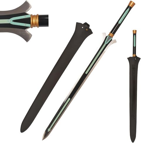سيف Kirito Elucidator الأسود مقاس 40.6 بوصة من أجل الدعائم التنكرية والهدايا ومجموعة الإصدار 3 in Kuwait
