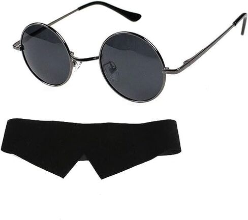 Gojo Satoru Glasses With Blindfold Anime Black Round Sunglasses Eye Patches Props Gojo Cosplay Costume Accessory in Saudi Arabia