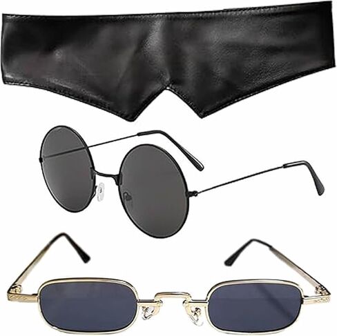 Gojo Satoru Glasses With Blindfold Anime Black Round Sunglasses Eye Patches Props Gojo Cosplay Costume Accessory in Saudi Arabia