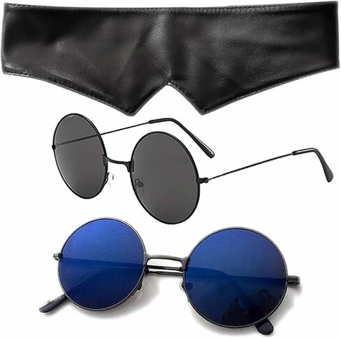 Gojo Satoru Glasses With Blindfold Anime Black Round Sunglasses Eye Patches Props Gojo Cosplay Costume Accessory in Saudi Arabia