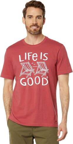Life is Good AT The Beach Chairs Short Sleeve Crusher-Lite™ Tee in Saudi Arabia