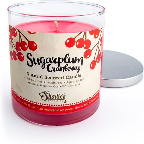 شمعة الصويا الطبيعية المعطرة بالتوت البري من Sugarplum، زيوت عطرية أساسية، 100% فول الصويا، خالية من الفثالات والبارابين، حرق نظيف، 9 أونصة. in Kuwait