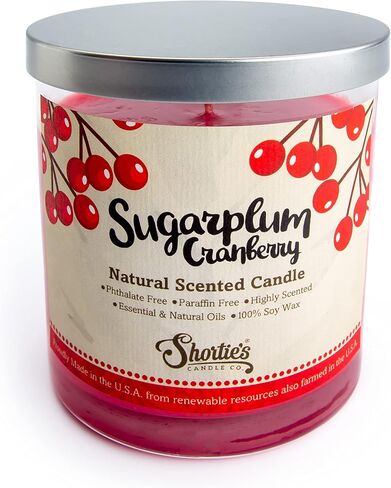 شمعة الصويا الطبيعية المعطرة بالتوت البري من Sugarplum، زيوت عطرية أساسية، 100% فول الصويا، خالية من الفثالات والبارابين، حرق نظيف، 9 أونصة. in Kuwait