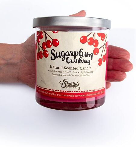 شمعة الصويا الطبيعية المعطرة بالتوت البري من Sugarplum، زيوت عطرية أساسية، 100% فول الصويا، خالية من الفثالات والبارابين، حرق نظيف، 9 أونصة. in Kuwait