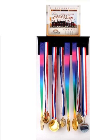 Medal display stand，Acrylic Medal Hanger and Trophy Rack, Black Medal Hanger Display Rack with Shelves, Medal Rack, Competition Medal Trophy Display Rack for Displaying Your Hard Won Achievements. in Saudi Arabia