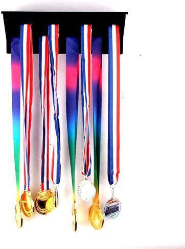 Medal display stand，Acrylic Medal Hanger and Trophy Rack, Black Medal Hanger Display Rack with Shelves, Medal Rack, Competition Medal Trophy Display Rack for Displaying Your Hard Won Achievements. in Saudi Arabia