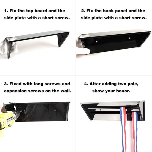 Medal display stand，Acrylic Medal Hanger and Trophy Rack, Black Medal Hanger Display Rack with Shelves, Medal Rack, Competition Medal Trophy Display Rack for Displaying Your Hard Won Achievements. in Saudi Arabia