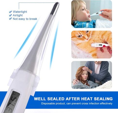 Healifty 200Pcs Thermometer Covers for Digital Thermometers, Disposable Probe Covers, Oral Thermometer Sleeves for Oral Ear Recta Thermometer in Saudi Arabia