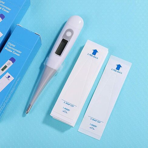 Healifty 200Pcs Thermometer Covers for Digital Thermometers, Disposable Probe Covers, Oral Thermometer Sleeves for Oral Ear Recta Thermometer in Saudi Arabia