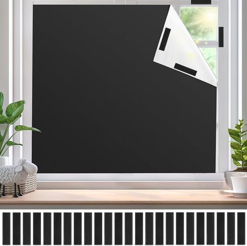 57'' x 414'' Portable Blackout Curtains Blackout Blinds Blackout Shades for Windows DIY Temporary Blackout Window Cover with Adhesive Hook and Loop Tape Strips for Baby Nursery Travel in Saudi Arabia