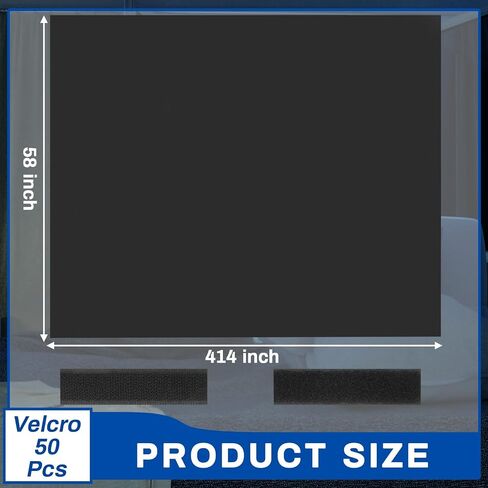 57'' x 414'' Portable Blackout Curtains Blackout Blinds Blackout Shades for Windows DIY Temporary Blackout Window Cover with Adhesive Hook and Loop Tape Strips for Baby Nursery Travel in Saudi Arabia