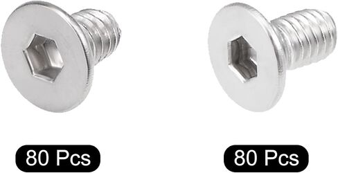 مسامير ذات رأس مسطح بمقبس سداسي من uxcell، مسامير M3x5mm وM3x6mm 304 من الفولاذ المقاوم للصدأ 160 قطعة in Saudi Arabia