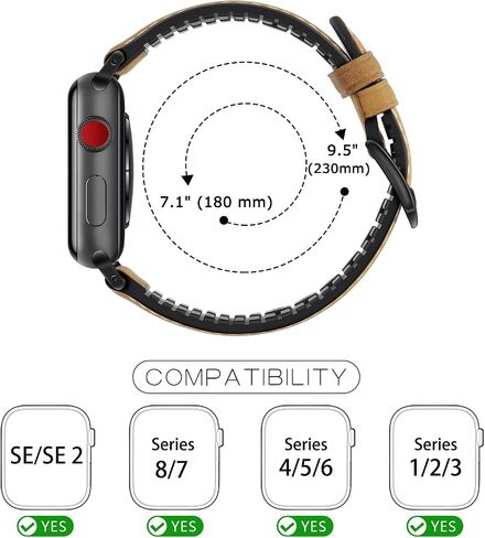 Tasikar Compatible with Apple Watch Band 49mm 45mm 44mm 42mm 41mm 40mm 38mm, Genuine Leather Silicone Replacement Strap Compatible for iWatch Ultra SE Series 9 8 7 6 5 4 3 2 1 in Saudi Arabia