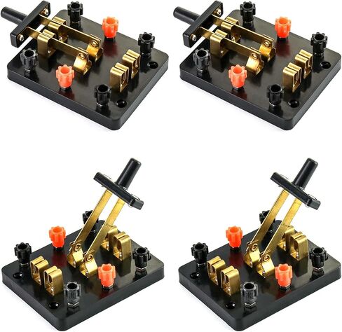QWORK Educational Double Pole Cutter Switch, Double Throw Electrical Switch, 4 Pack Premium Electrical Switches with Excellent Safety and Durability for Multiple Applications in Saudi Arabia