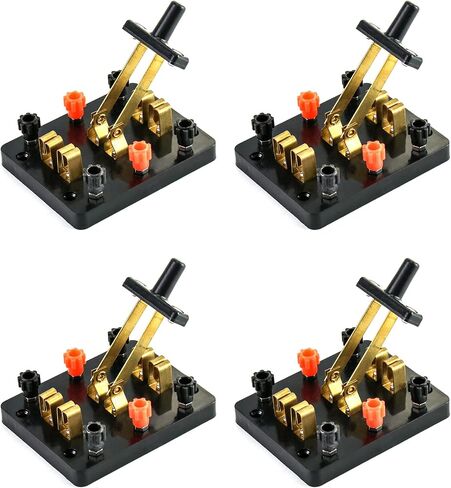 QWORK Educational Double Pole Cutter Switch, Double Throw Electrical Switch, 4 Pack Premium Electrical Switches with Excellent Safety and Durability for Multiple Applications in Saudi Arabia