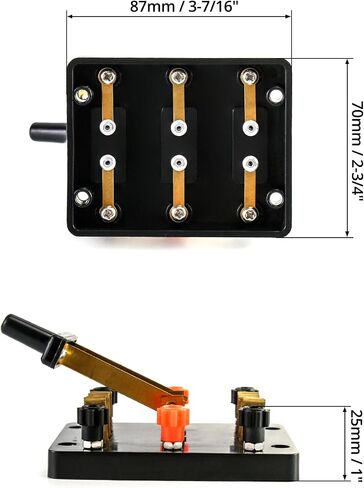QWORK Educational Double Pole Cutter Switch, Double Throw Electrical Switch, 4 Pack Premium Electrical Switches with Excellent Safety and Durability for Multiple Applications in Saudi Arabia