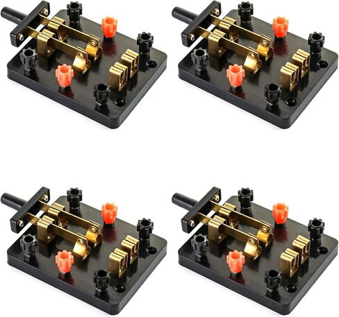 QWORK Educational Double Pole Cutter Switch, Double Throw Electrical Switch, 4 Pack Premium Electrical Switches with Excellent Safety and Durability for Multiple Applications in Saudi Arabia