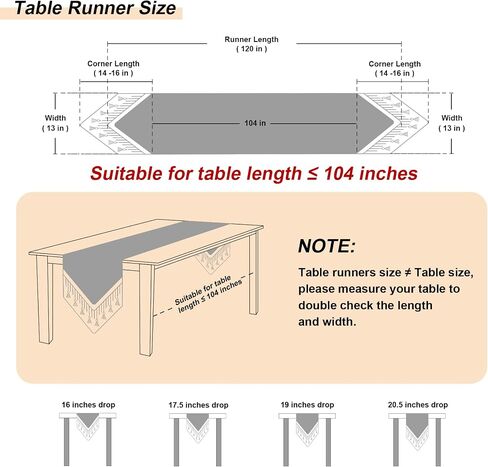 Loom and Mill Luxury Table Runner 120 Inches Long, Floral Jacquard Damask Dining Table Runner with Multi-Tassels for Dining Room Dresser Party Banquet Holiday Decorations(Light Apricot, 13*120 inch) in Kuwait