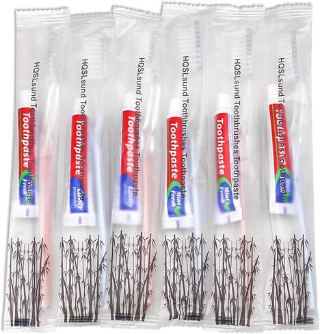 100 pcs Disposable Toothbrushes with Toothpaste Individually Wrapped, 2 Color Toothbrushes and Toothpaste 10g, Bulk Toothbrushes Toothpaste for Homeless,Airbnb,Hotel,Guest in Saudi Arabia