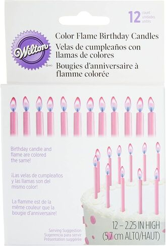 Wilton Flame Pink Candles, 12 Count in Saudi Arabia