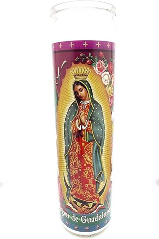 Generic Virgen De Guadalupe Prayer Candle-Long Lasting, Premium Wax- Our lady of Guadalupe Candle -Devotional Candle, Religious candle, and Spritual Devotional, White in Saudi Arabia