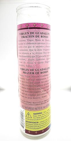 Generic Virgen De Guadalupe Prayer Candle-Long Lasting, Premium Wax- Our lady of Guadalupe Candle -Devotional Candle, Religious candle, and Spritual Devotional, White in Saudi Arabia