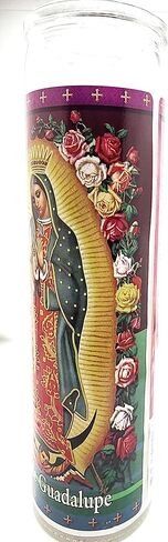 Generic Virgen De Guadalupe Prayer Candle-Long Lasting, Premium Wax- Our lady of Guadalupe Candle -Devotional Candle, Religious candle, and Spritual Devotional, White in Saudi Arabia