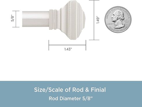 قضيب ستارة نافذة مزخرف قياسي من Kenney AZ71879 Ciara Square End، طول قابل للتعديل 48-86 بوصة، لمسة نهائية من النيكل المصقول، أنبوب فولاذي بقطر 5/8 بوصة in Kuwait