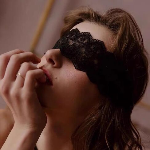Women's Sexy Lace Eye Mask Transparent Adjustable Eye Mask Masquerade Sexy Costume Lingerie Accessories Decoration (White) in Saudi Arabia