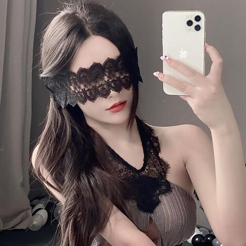 Women's Sexy Lace Eye Mask Transparent Adjustable Eye Mask Masquerade Sexy Costume Lingerie Accessories Decoration (White) in Saudi Arabia
