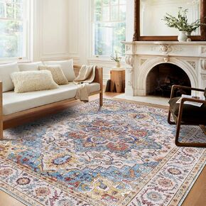 3x5 Area Rugs for Bedroom, Washable Area Rugs Non-Slip and Non-Shedding, Boho & Vintage Area Rug for Living Room, Kitchen, Dining Room