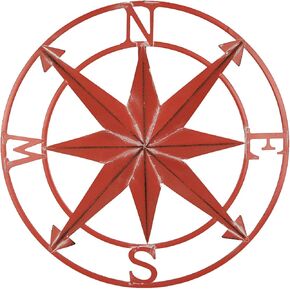 Zeckos Black Distressed Metal Nautical Compass Rose Wall Hanging Indoor/Outdoor Sculpture 20 Inches in Diameter