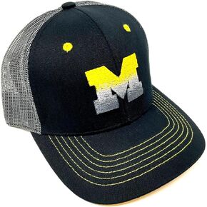 قبعة Michigan Wolverines Gradient Fade M بشعار مسطح بيل شبكي لسائقي الشاحنات