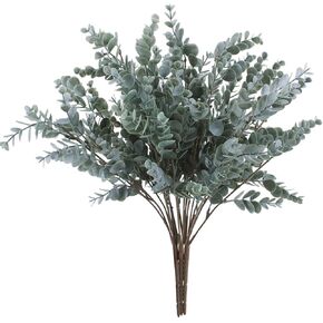 3 Pack of Artificial Eucalyptus Stem Shrub Faux Eucalyptus Leaves Spray Artificial Greenery Stems Fake Silver Dollar Branches Plants for Home Wedding Decor 17.7" Tall