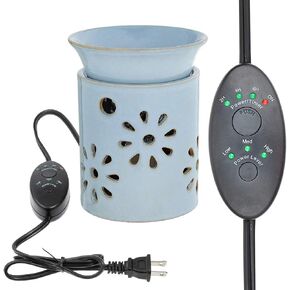 Spring Floral Ceramic Candle Warmer Electric with Safety Timer | Automatic Plug in Fragrance Warmer for Scented Wax Melts, Cubes, Tarts | Air Freshener Set for Home Décor, Office, and Gifts