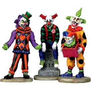 Lemax Spooky Town Evil Sinister Clown Set of 3 #12885